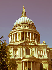 Image showing Retro looking St Paul Cathedral, London