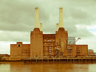 Image showing Retro looking Battersea Powerstation, London