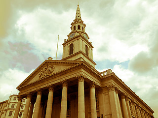 Image showing Retro looking St Martin church, London