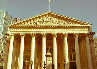 Image showing Retro looking Royal Stock Exchange, London