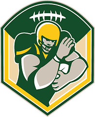 Image showing American Gridiron Running Back Fending Crest