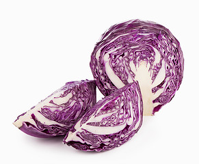 Image showing red cabbage cut on part