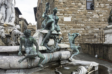 Image showing Fountain of Neptune on Piazza della Signoria ,Florence