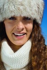 Image showing happy woman at winter