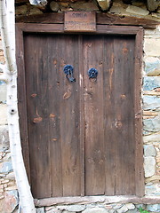 Image showing Brown door. Fikardou. Cyprus