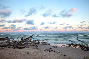 Image showing coast scene with stormy sea