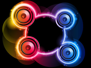 Image showing Disco Speaker with Neon Rainbow Circle