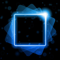 Image showing Blue Square  Lines Background Neon Laser