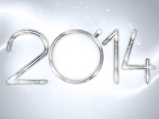 Image showing Happy New Year 2014 Silver Background