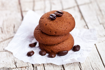 Image showing chocolate cookies and coffee beans