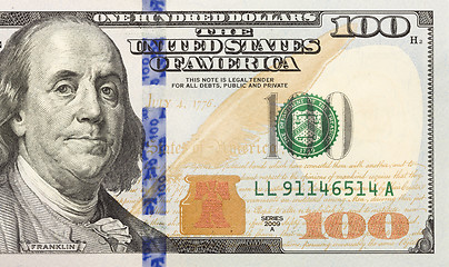 Image showing Right Half of the New One Hundred Dollar Bill