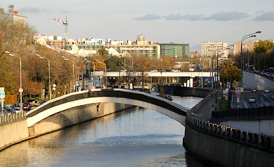 Image showing Bridge on the River Yauza in Moscow