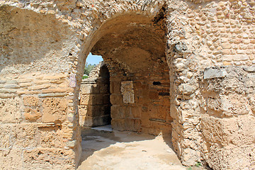 Image showing The passage in the stone wall