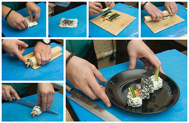 Image showing Making sushi