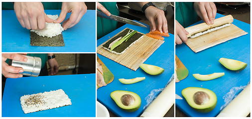 Image showing Making sushi