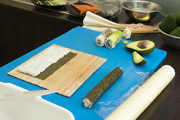 Image showing Making sushi