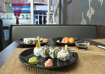 Image showing Sushi in restaurant