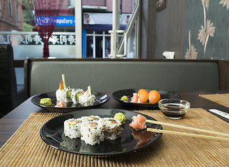 Image showing Sushi in restaurant