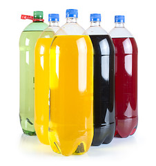 Image showing Carbonated drinks in plastic bottles