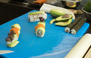 Image showing Making sushi