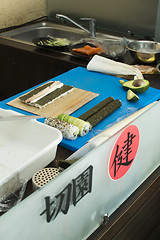 Image showing Making sushi