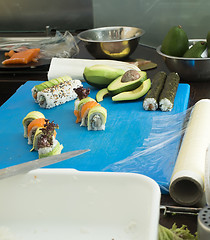 Image showing Making sushi