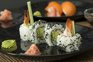 Image showing Sushi in restaurant