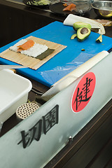 Image showing Making sushi