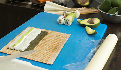 Image showing Making sushi