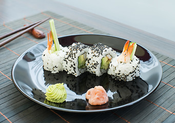 Image showing Sushi in restaurant