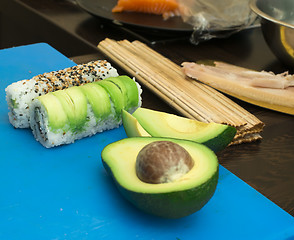 Image showing Making sushi