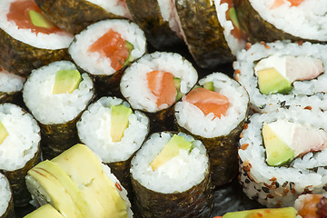 Image showing Close up sushi in plate