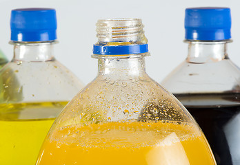 Image showing Carbonated drinks in plastic bottles