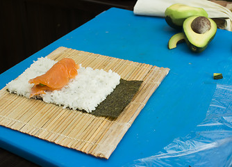 Image showing Making sushi