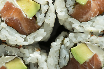 Image showing Close up sushi in plate