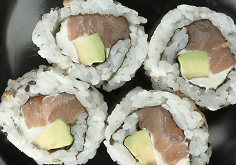 Image showing Close up sushi in plate