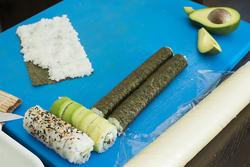 Image showing Making sushi