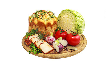 Image showing Vegetables and bread