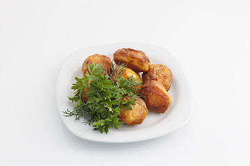 Image showing Baked potatoes with dill