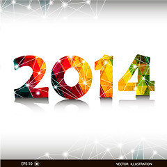 Image showing Happy New Year colorful triangular 2014.