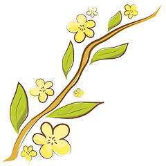 Image showing Apple blossom. Vector branch