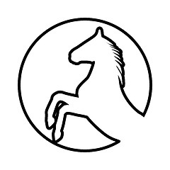 Image showing rearing up horse  vector silhouette