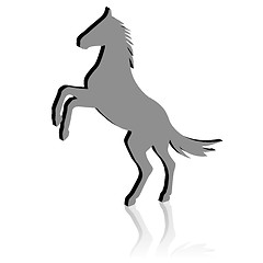 Image showing rearing up horse  vector silhouette