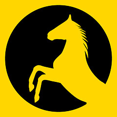 Image showing rearing up horse  vector silhouette