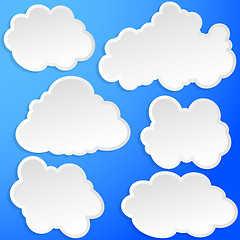 Image showing Set of clouds in the sky. Vector illustration