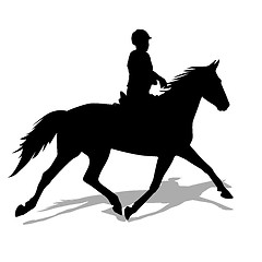 Image showing vector silhouette of horse and jockey