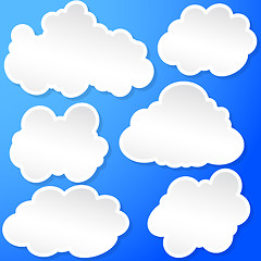 Image showing Set of clouds in the sky. Vector illustration