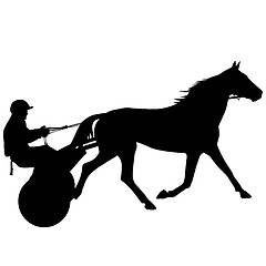 Image showing vector silhouette of horse and jockey