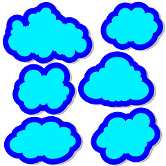 Image showing Set of clouds in the sky. Vector illustration