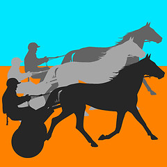 Image showing vector silhouette of horse and jockey